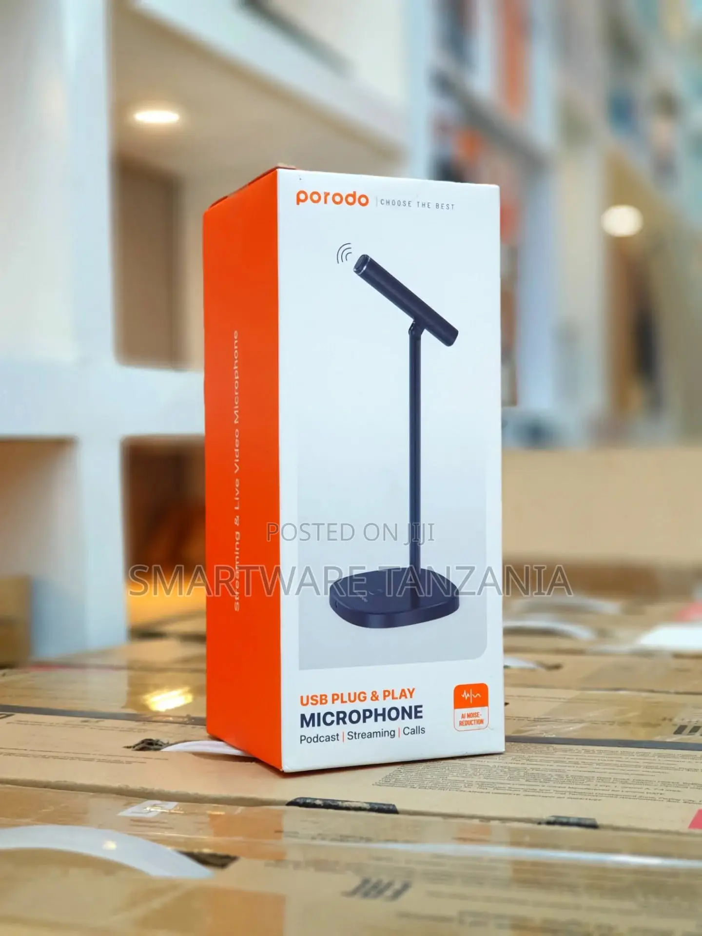 Porodo Usb Plug Play Microphone With Ai Noise Reduction for Pc