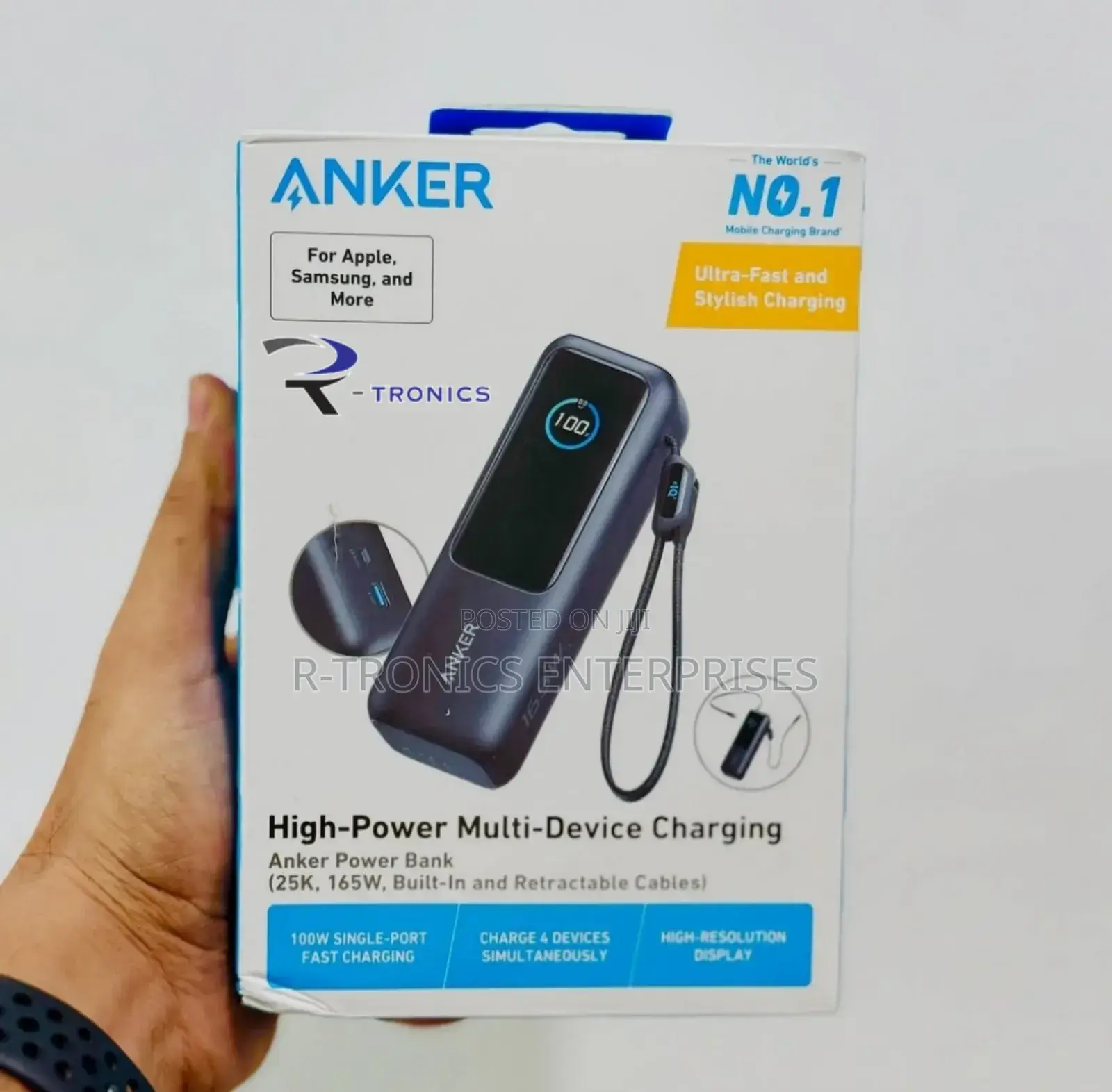 Anker Power Bank, 25,000mah Portable Charger Triple 100w Usb-C Ports