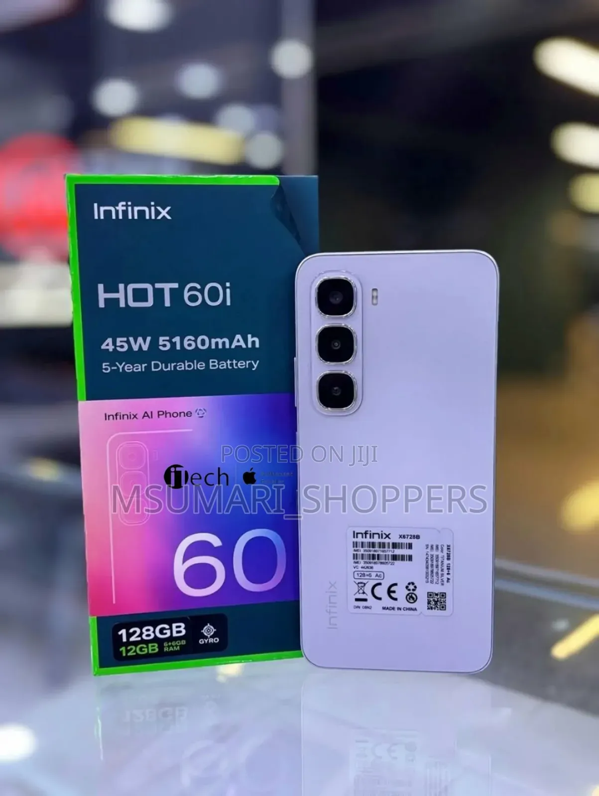 New Infinix Hot 60i 128 GB White