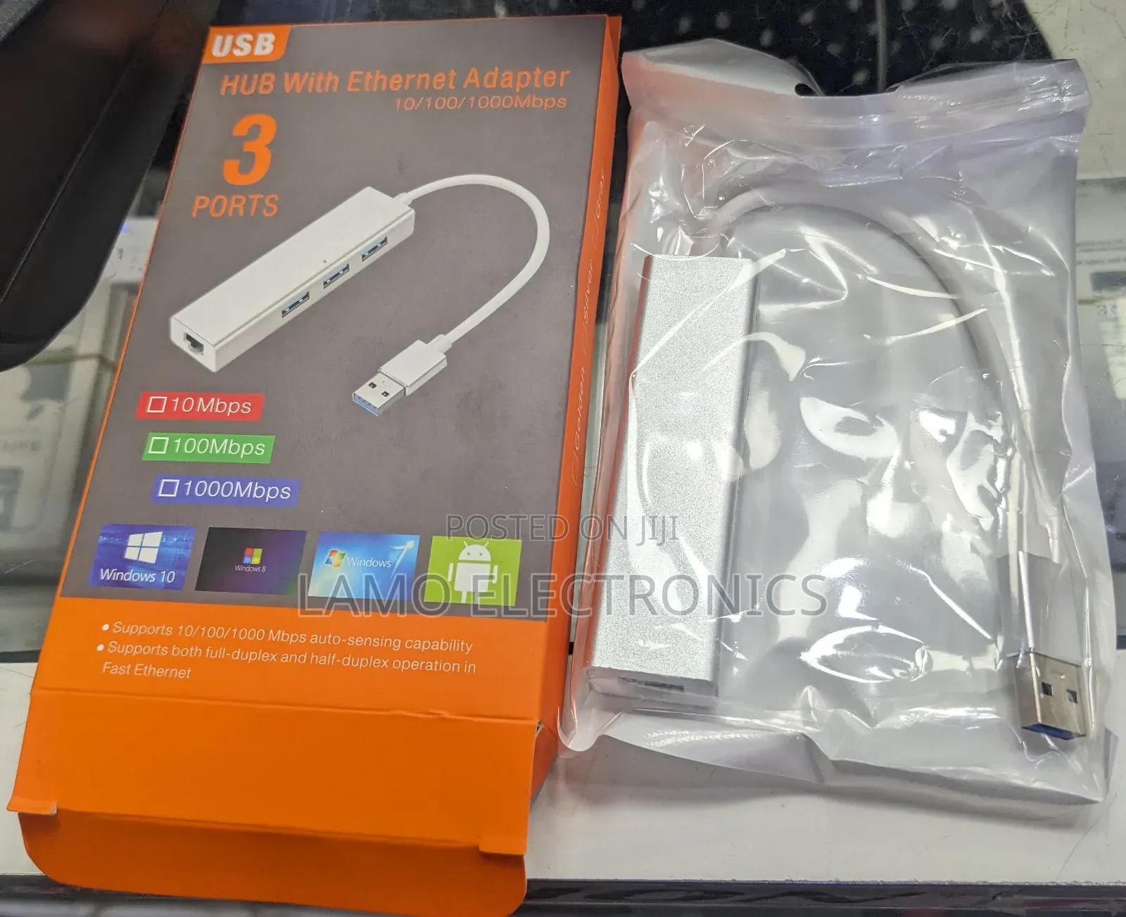 Usb Hub With Ethernet Adapter 10/100/1000mbps