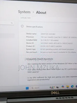 Laptop Dell Latitude 7420 16GB Intel Core I5 SSD 512GB