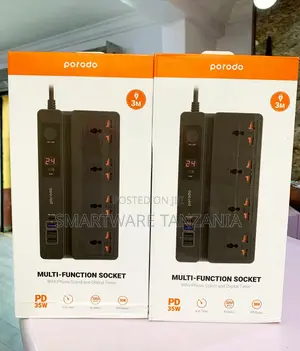 Porodo Extension Socket 3m Cable Pd 35w Timer Digital Display 8-Way
