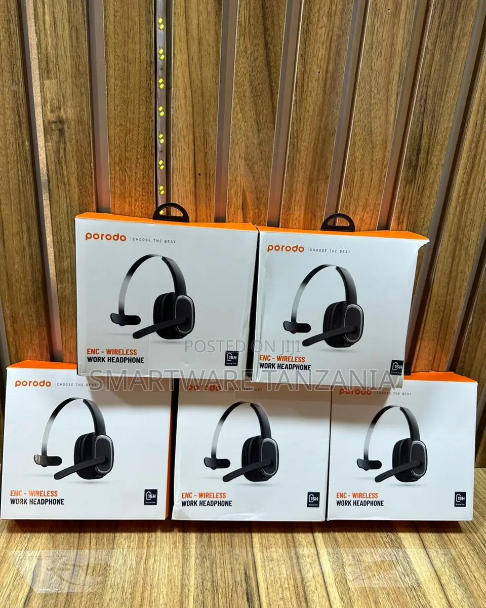 Porodo Enc Wireless Work Headphone Bluetooth Headset Mic 65hr Battery