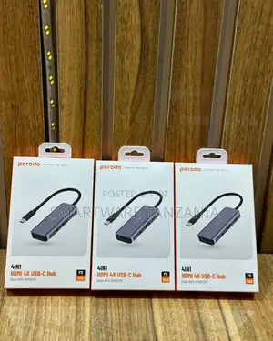 Porodo 4in1 Hdmi Usb-C Hub Adapter Pd 100w 5gbps Data Transfer Port