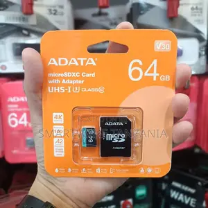 Adata 64gb Microsdxc Uhs-I U3 Class 10 V30 Card With Sd Adapter