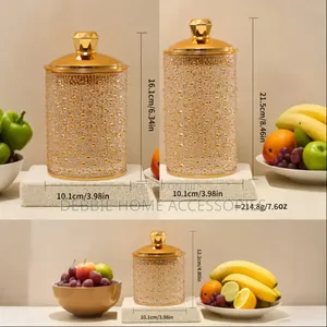 3 Pieces Crystal Air Tight Glass Storage Container With Lid