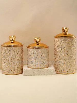 3 Pieces Crystal Air Tight Glass Storage Container With Lid
