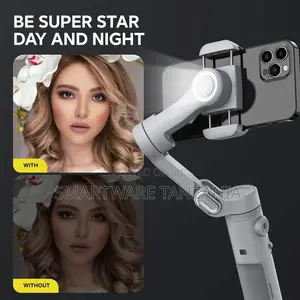 Porodo 3-axis Gimbal Stabilizer With Fill Light 5h Battery