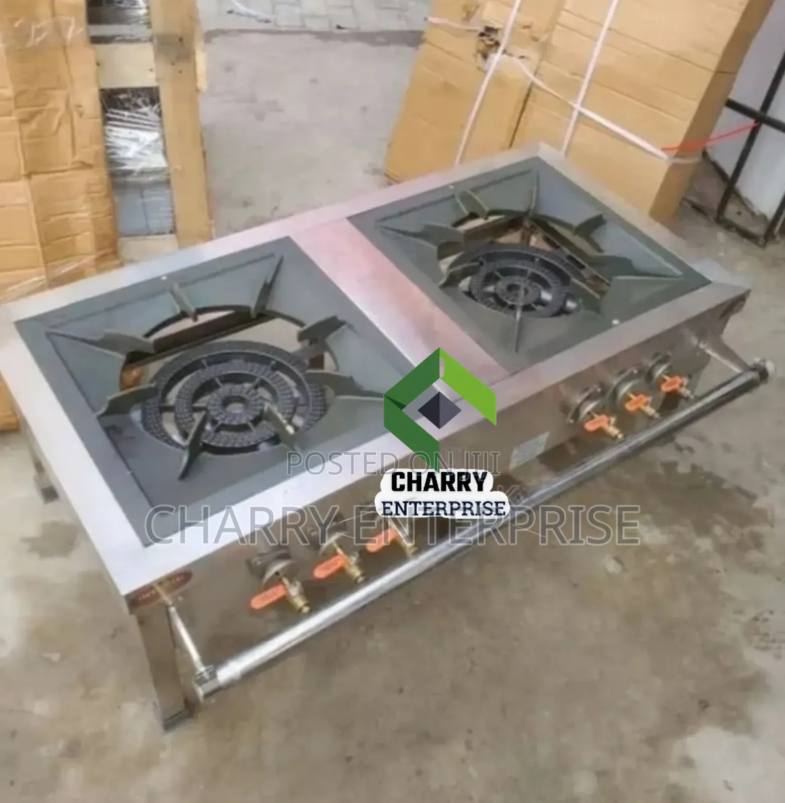 Heavy Duty High Pressure Commercial Industrial Double Burner Gas Stove