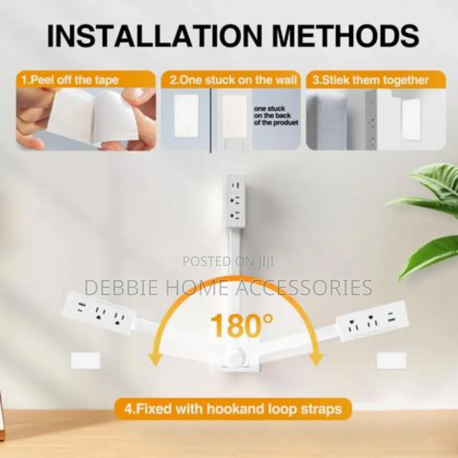 180-degree Rotating Electrical Outlet Extender.