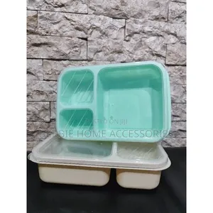 Multi-Compartment Plastic Lunch Boxes-3pcs
