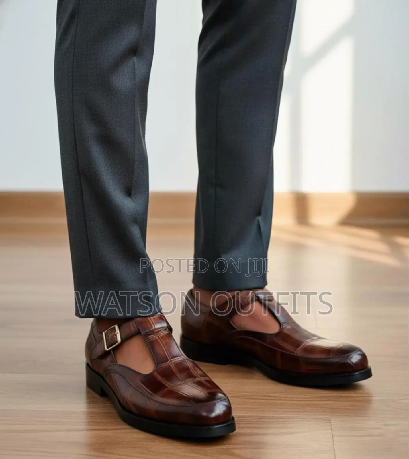 Viatu Vya Kiume Vya Ngozi Vilivyowazi Juu or Top Open Leather Shoes