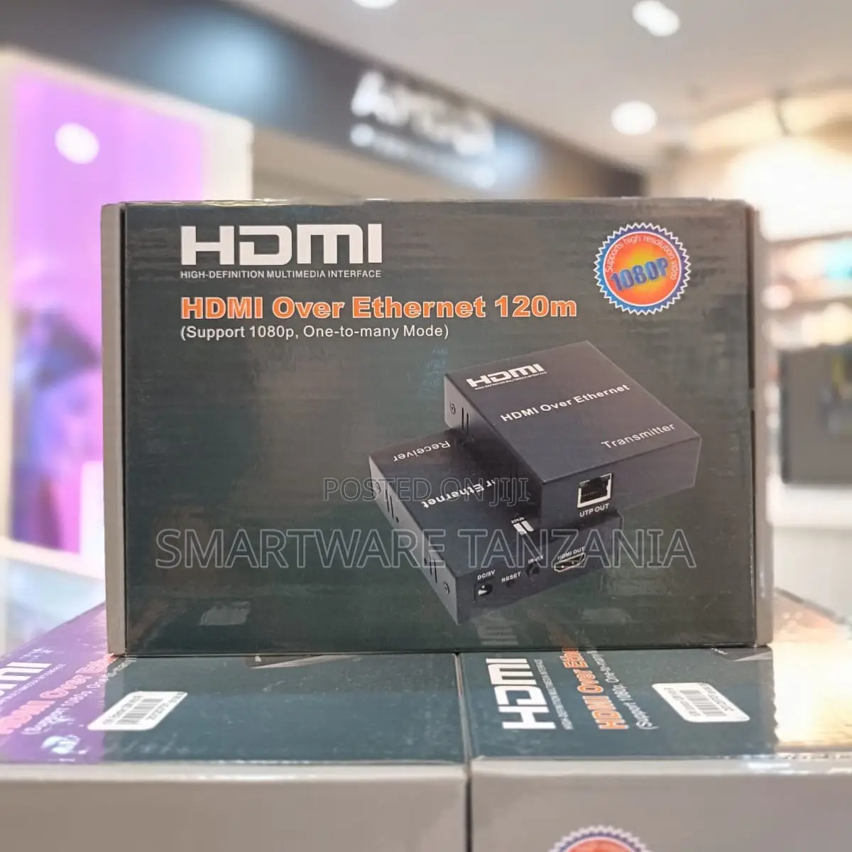 Hdmi Over Ethernet Extender 120m 1080p Transmitter Receiver Kit