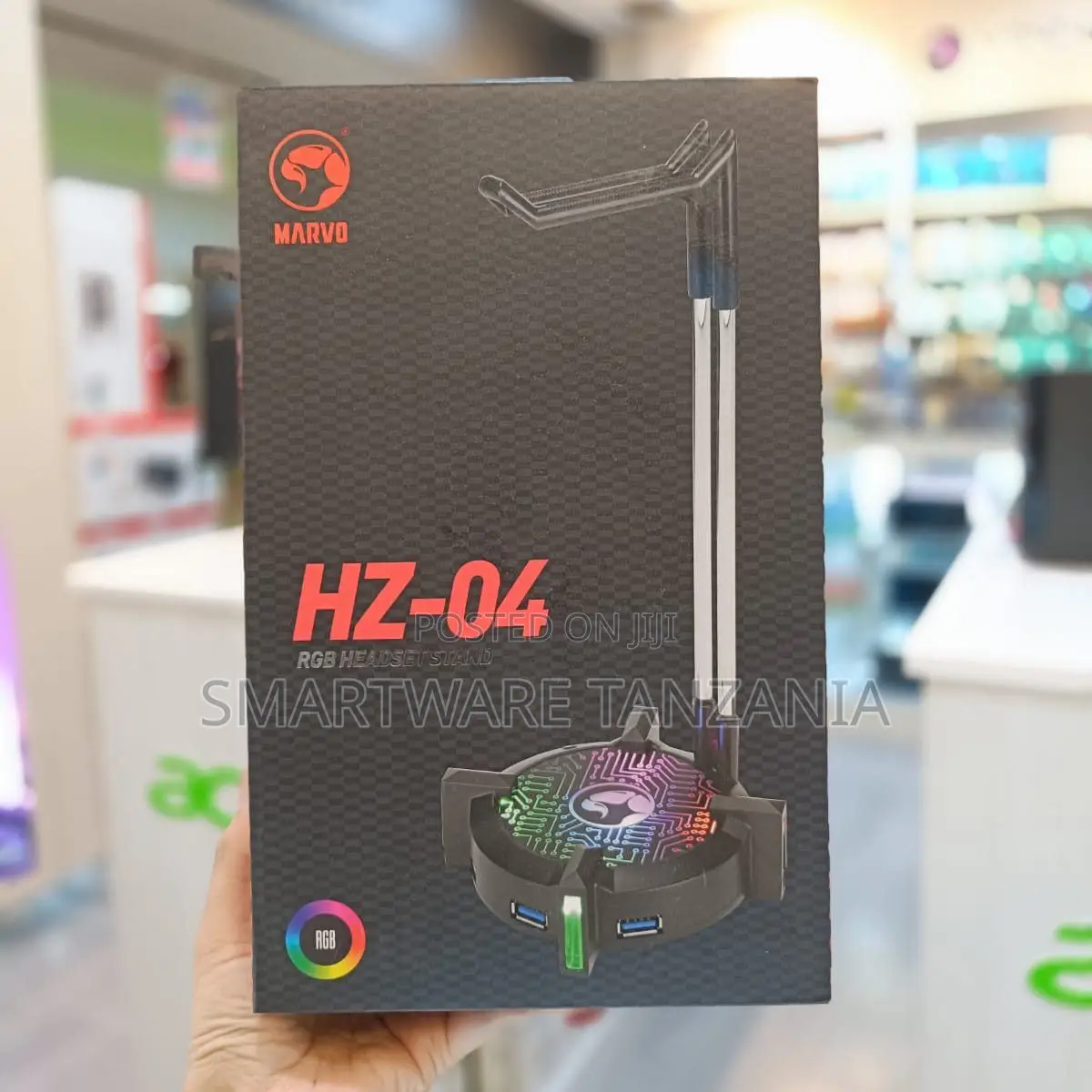 Marvo Hz-04 RGB Gaming Headset Stand With Usb Hub Dual Hanger