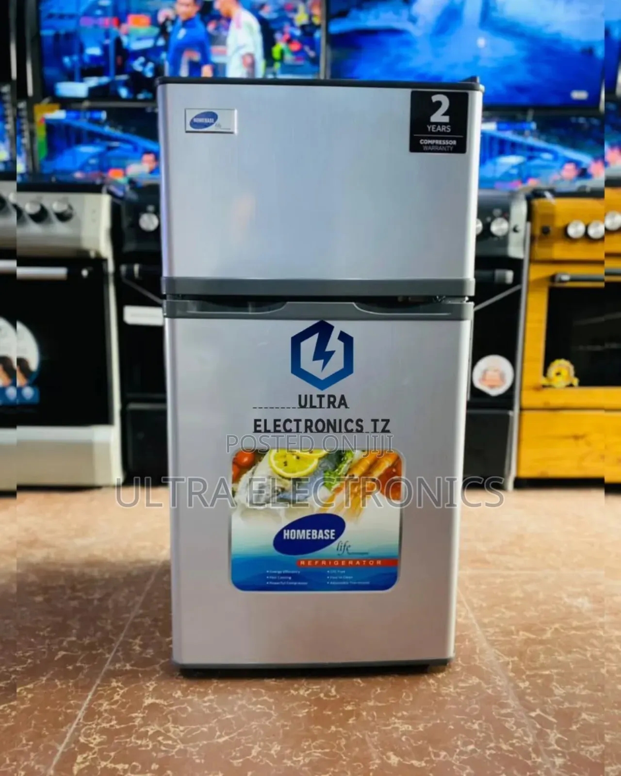 Home Base Fridge Ndogo Imara Ya Milango Miwili 80l 
Top Freezer