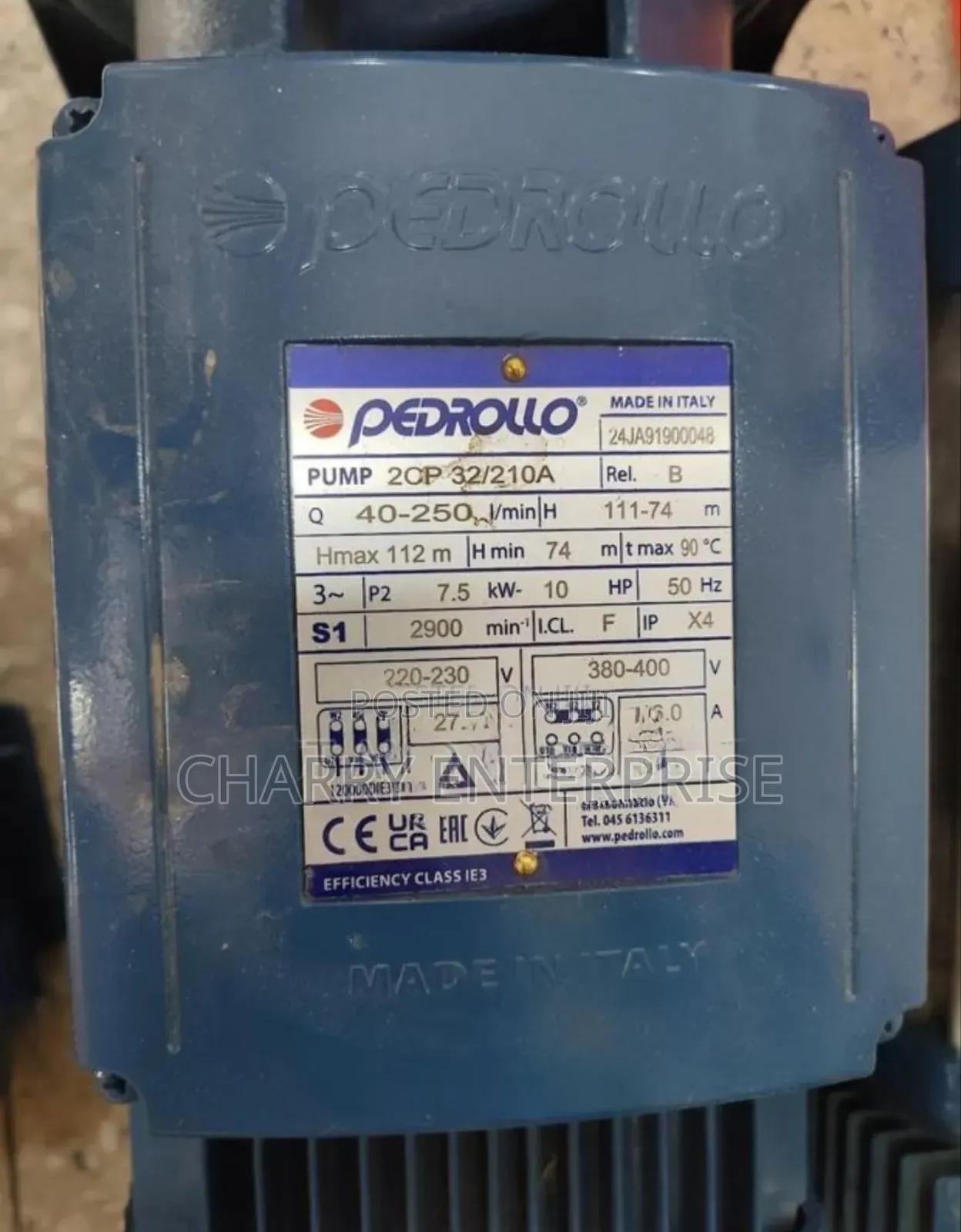 Original From Italy Pedrollo Surface Waterpump Powerful 10hp 7.5kw