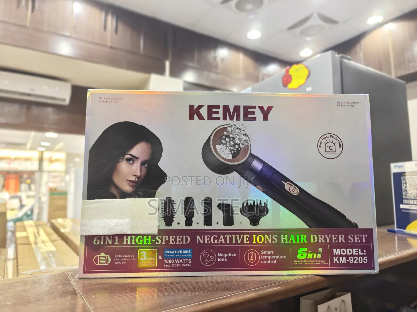 Kemey Km 9205 , 6 In 1 Hair Dryer