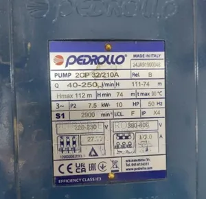 Original From Italy Pedrollo Surface Water Pump 10hp 7.5kw