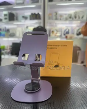 Portable Telescopic Phone Stand With Adjustable Height - Purple