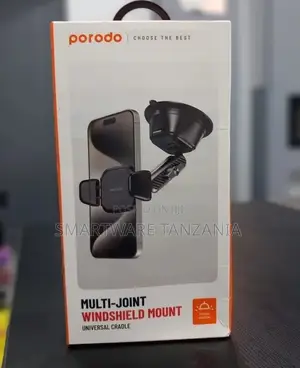 Porodo Multi-Joint Windshield Mount - Strong Suction Universal