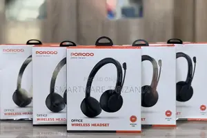 Porodo Office Wireless Headset - 20 Hours Battery Life Black