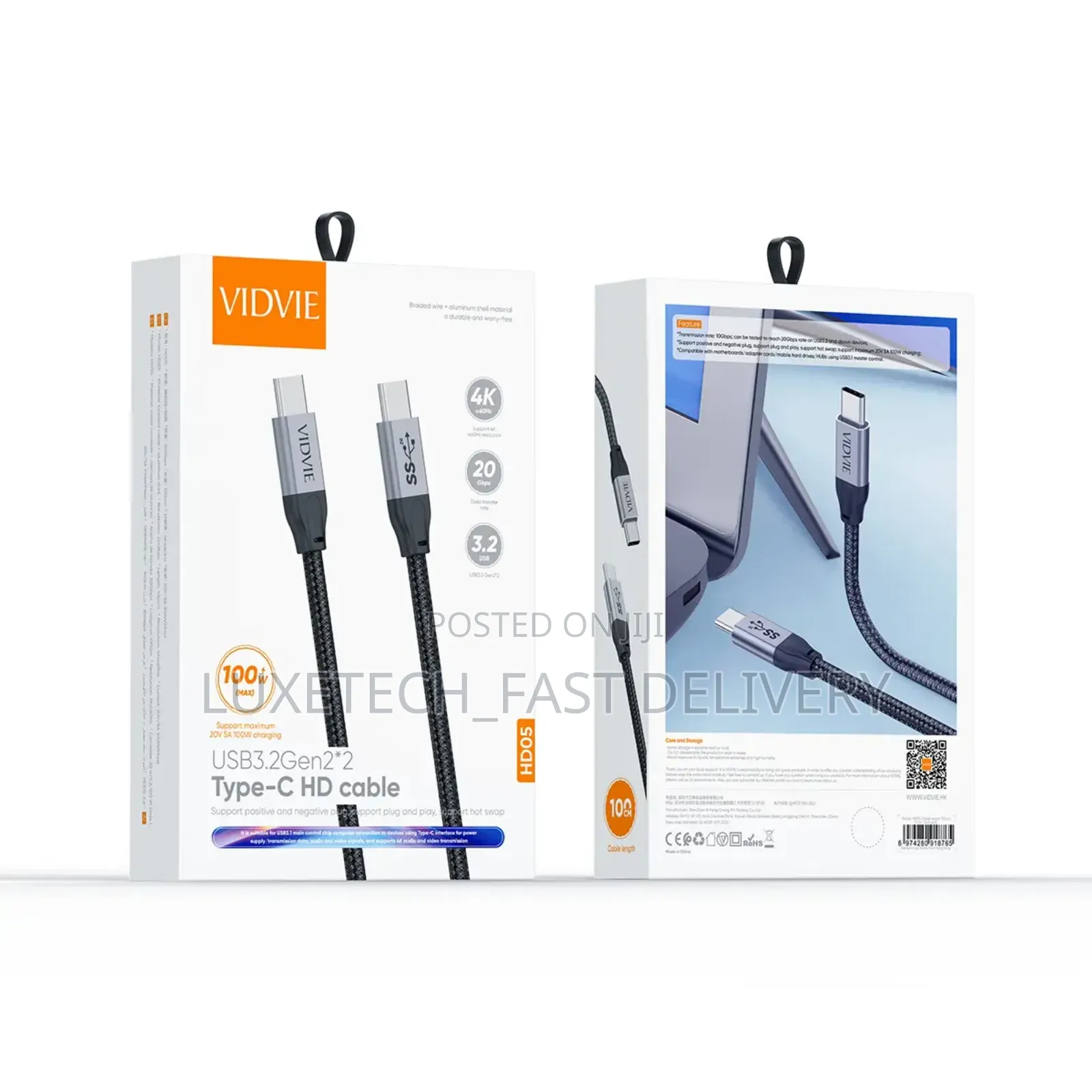 Vidvie Type-C to Type-C Cable 1 Meter
