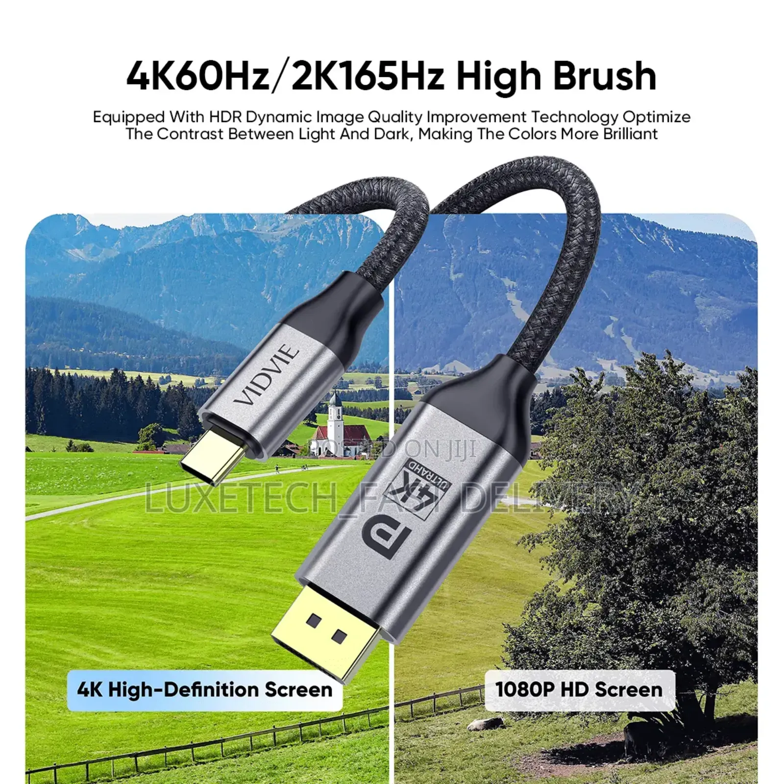 Vidvie Type-C to Displayport (Dp) High-Definition Cable 1 Meter