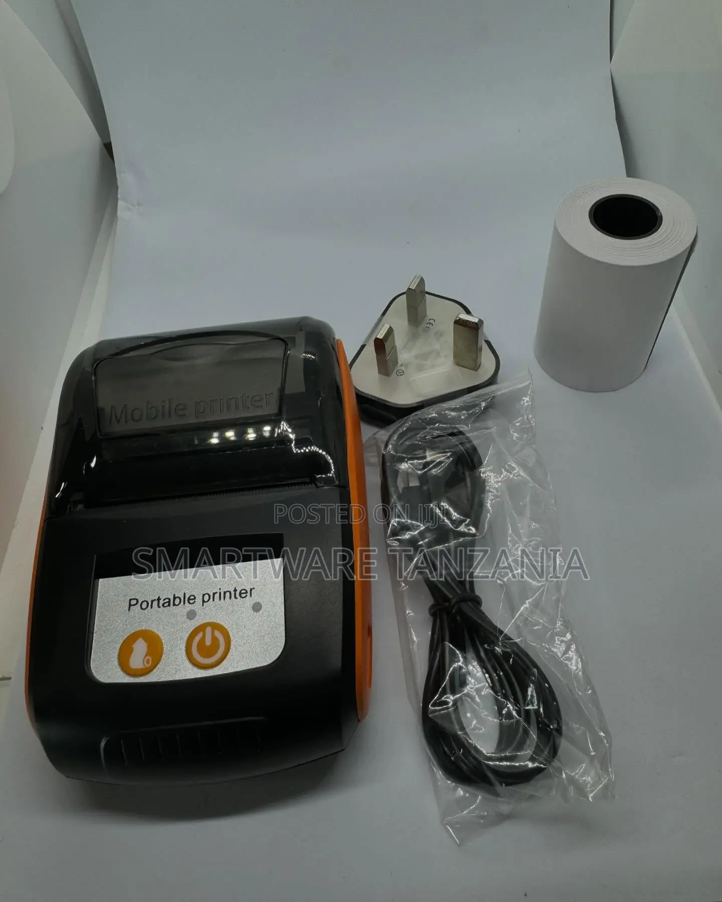 Mobile Thermal Receipt Printer Bundle With Paper Roll and Cables