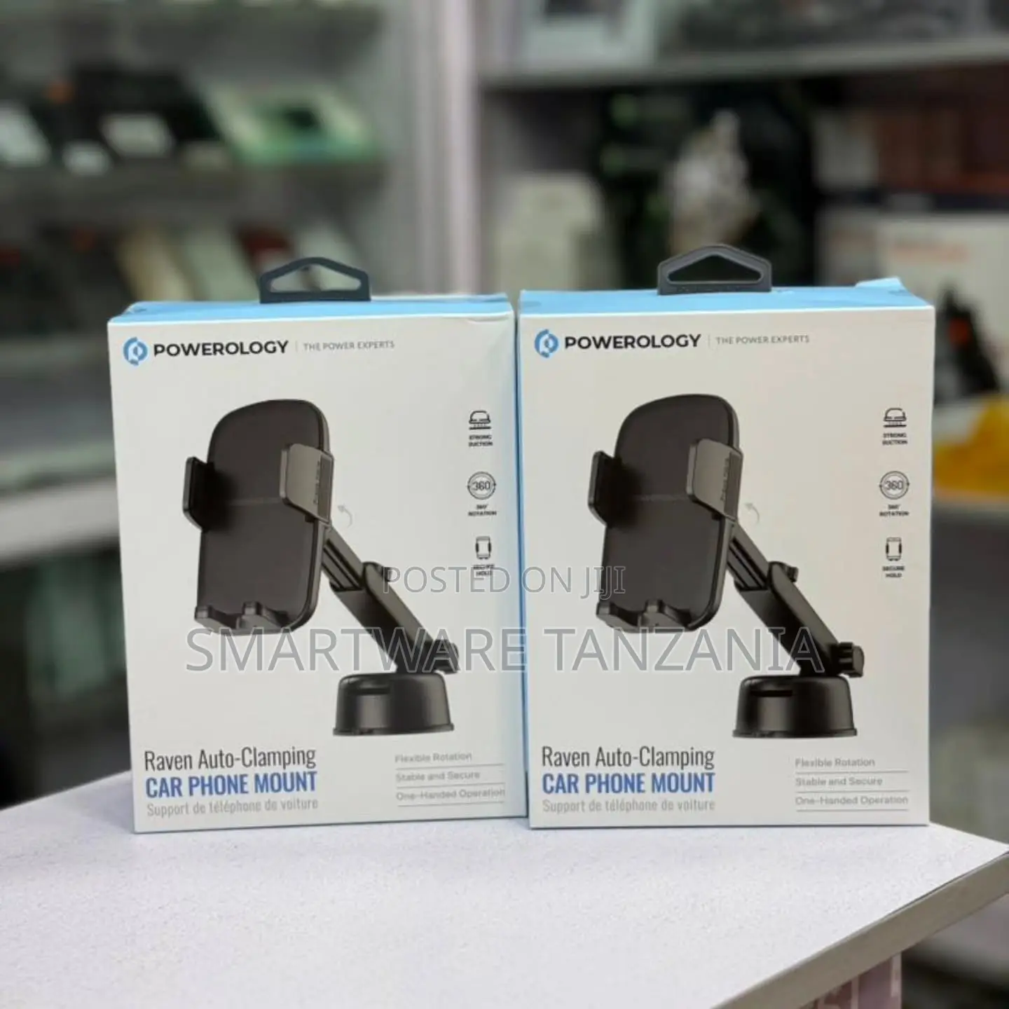 Powerology Raven Auto-Clamping Car Phone Mount With 360 Rotation