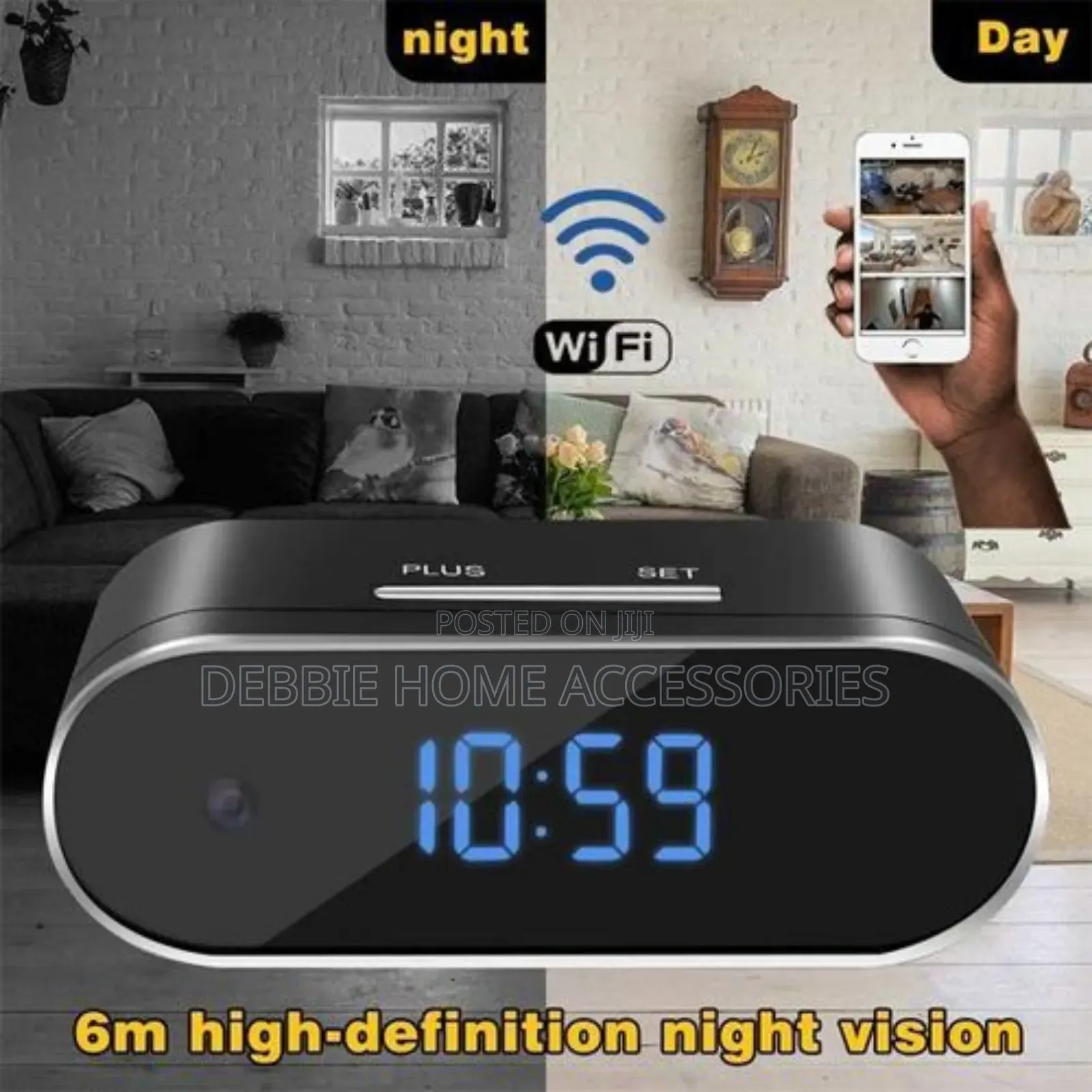 Wi-fi Hidden Camera Alarm Clock