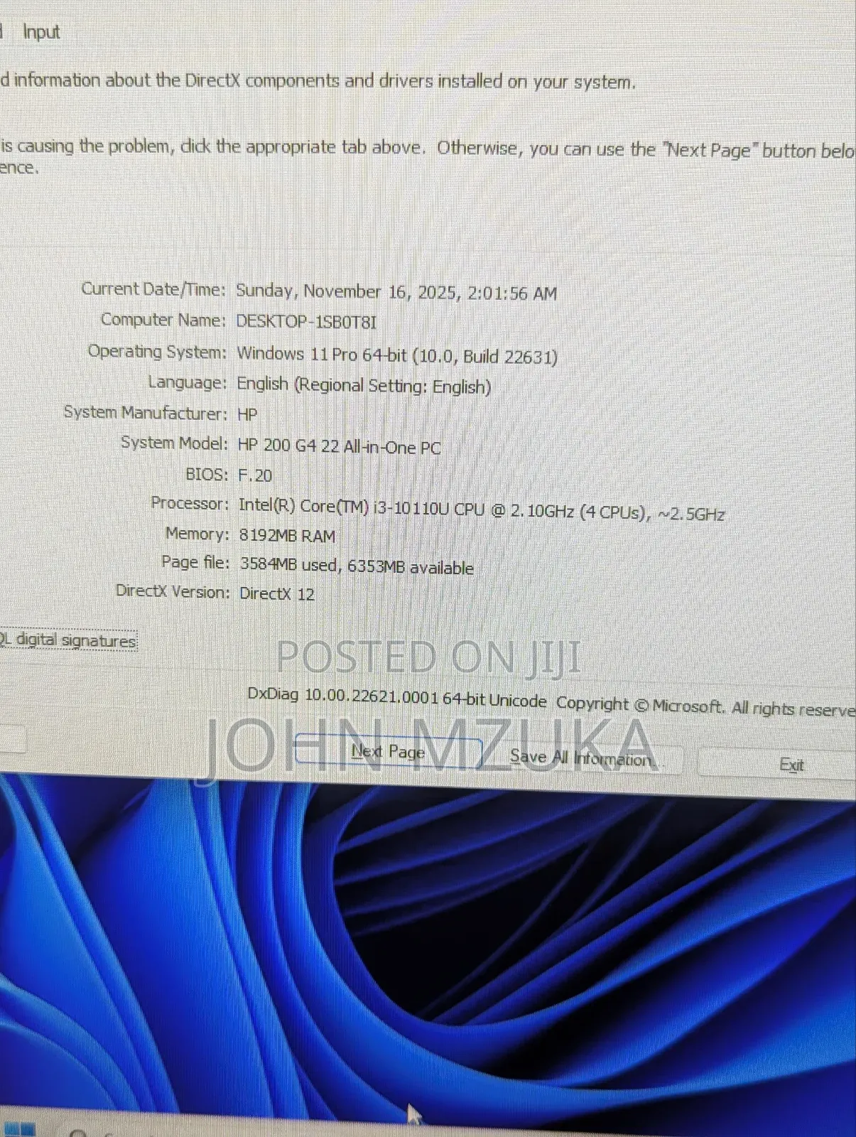 Desktop Computer HP 200 G4 22 All-in-One 8GB Intel Core I3 HDD 1T