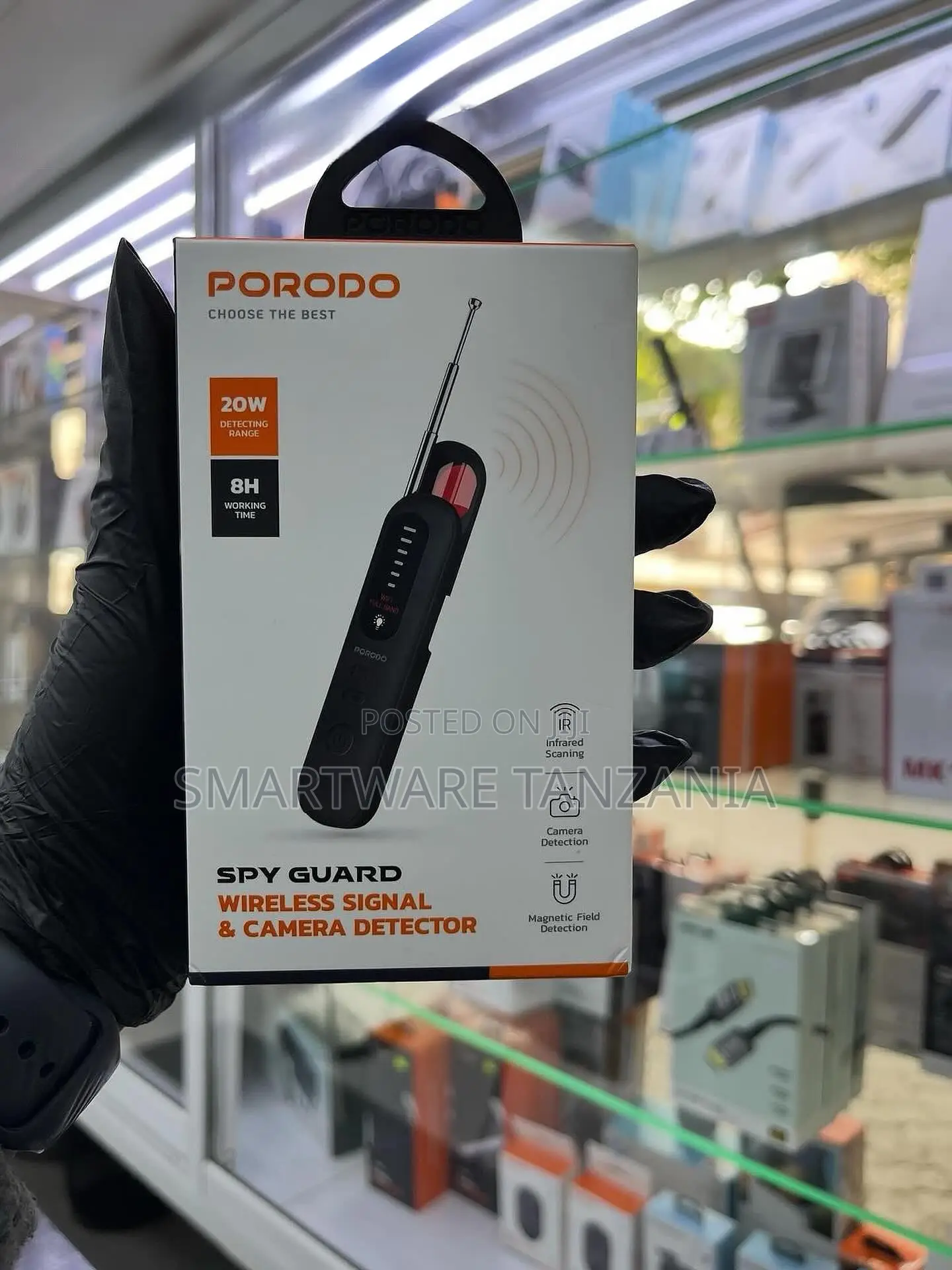 Porodo Spy Guard Camera Signal Detector - 20m Range, 8h Battery