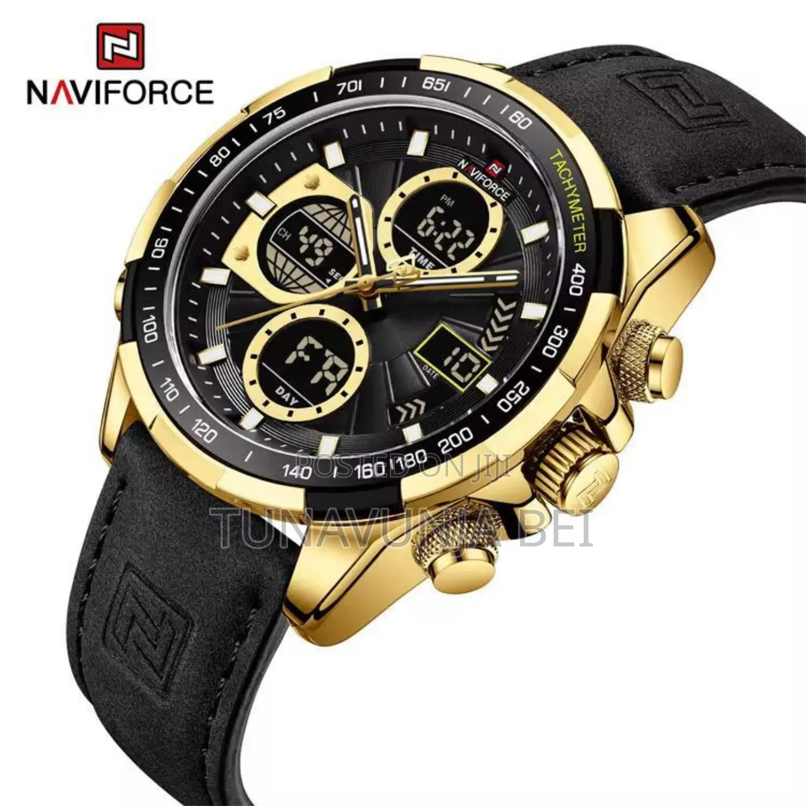 Leather Naviforce Watch