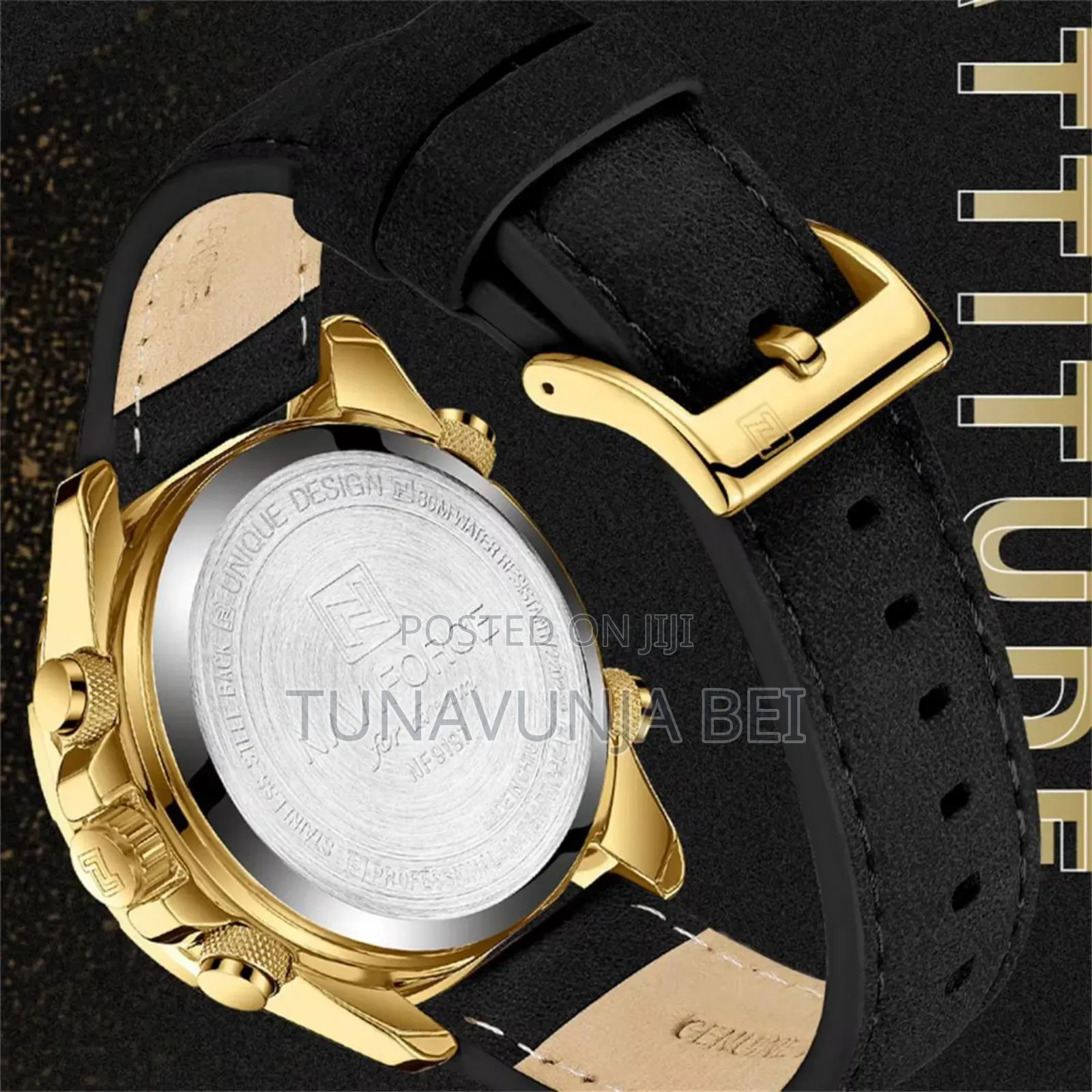 Leather Naviforce Watch