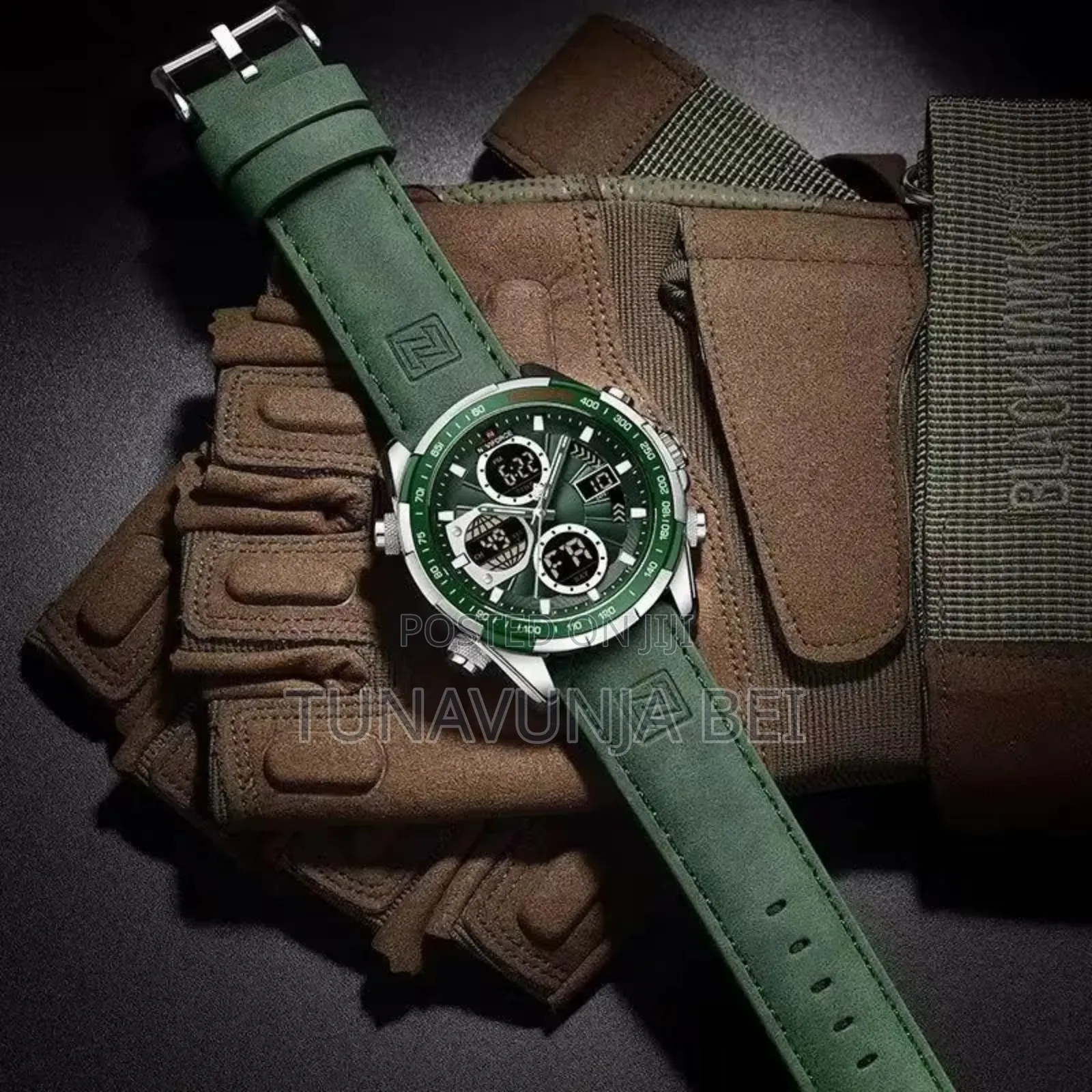 Leather Naviforce Watch