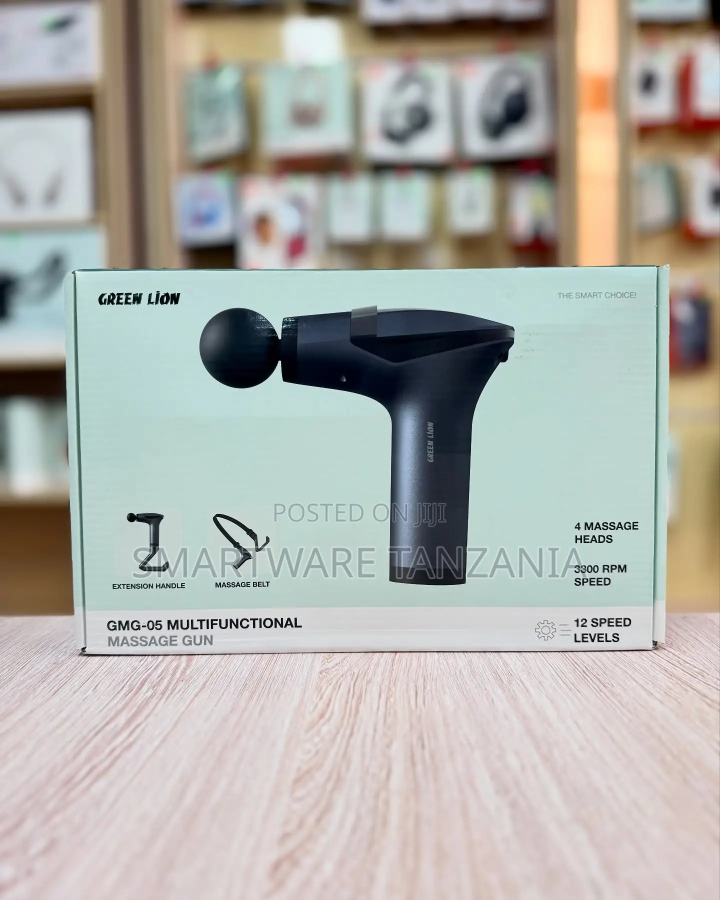 Green Lion Gmg-05 Massage Gun 4 Heads 3300 Rpm 12 Speed Levels