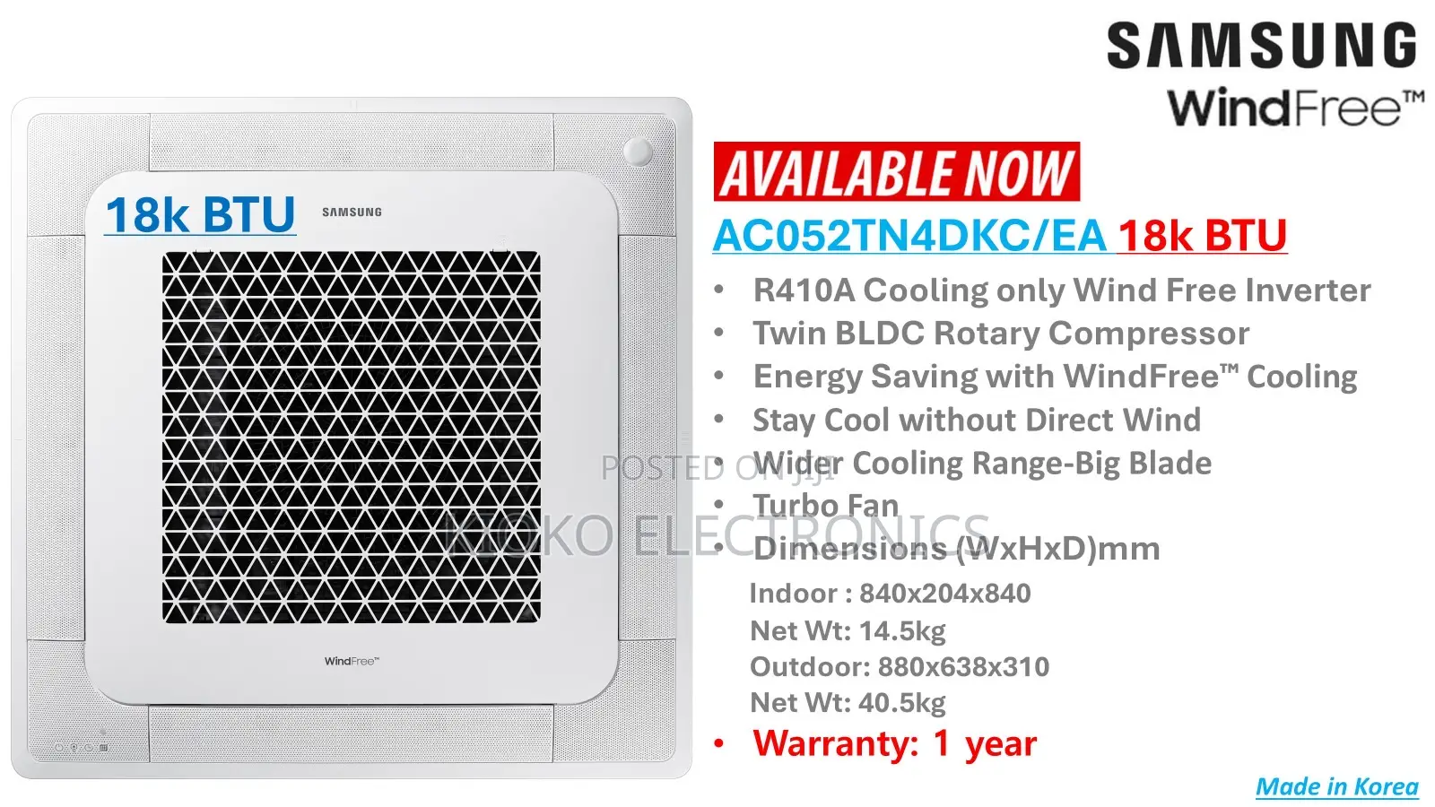 Samsung Windfree Cassette Btu