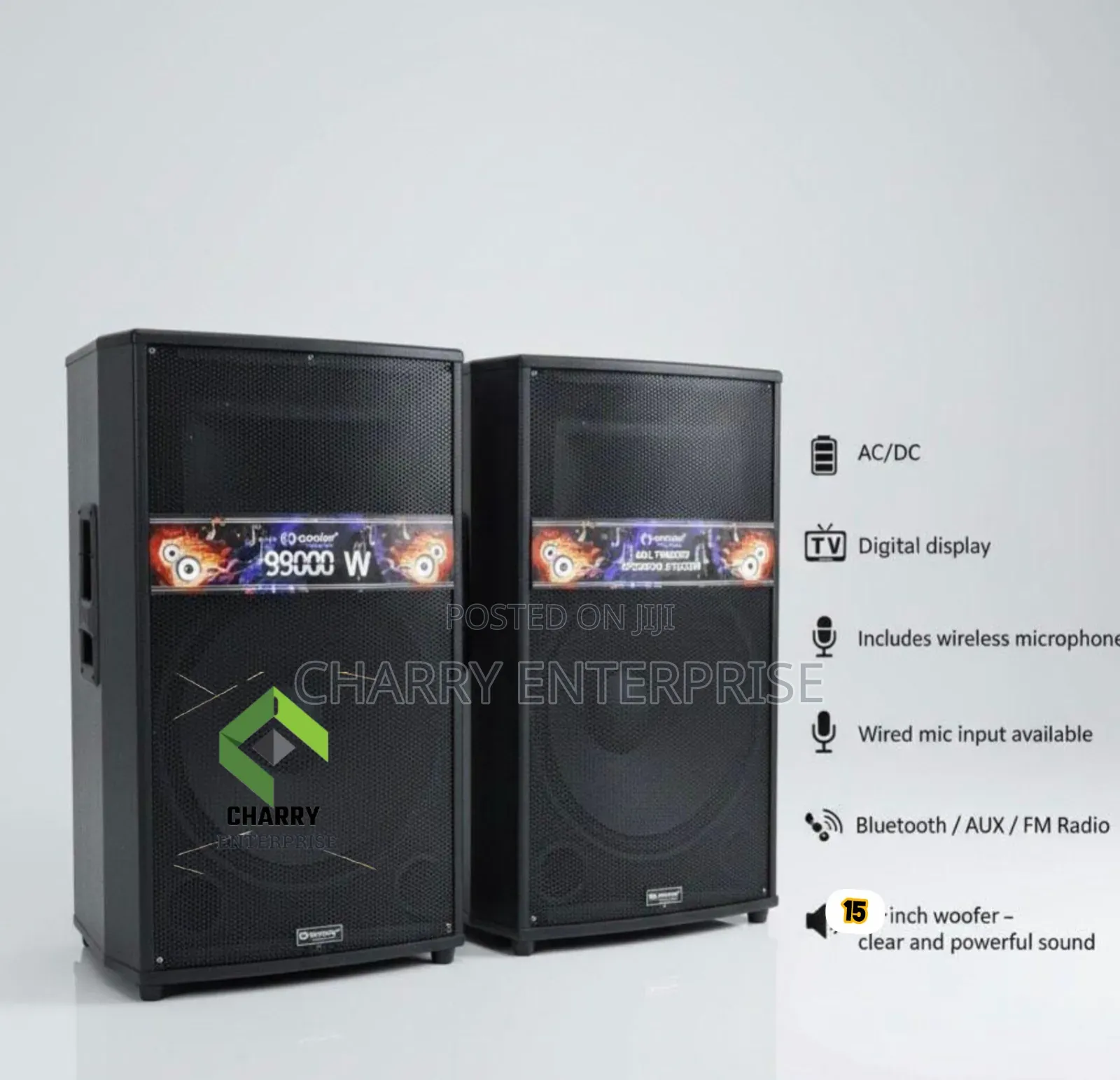 Aborder Speaker Zenye Nguvu 15inch With Mic Sherehe Na Biashara 99000w