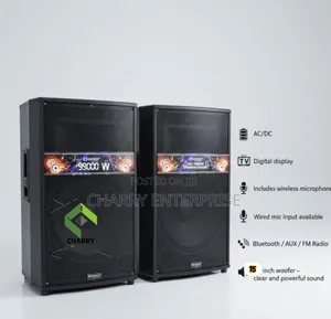 Aborder Speaker Zenye Nguvu 15inch With Mic Sherehe Na Biashara 99000w
