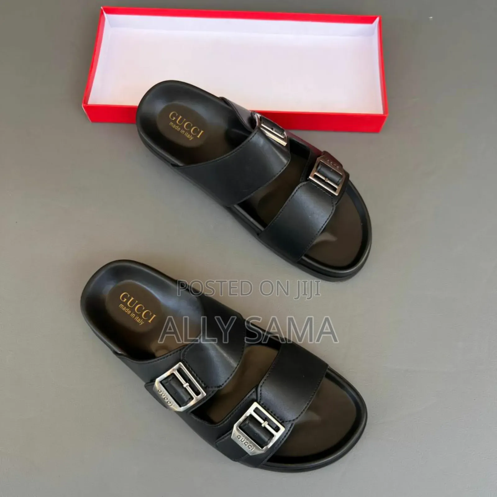 Men's Sandals Black  Material Leather More Brand