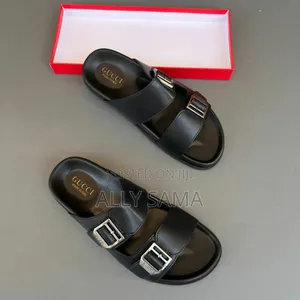 Men's Sandals Black  Material Leather More Brand