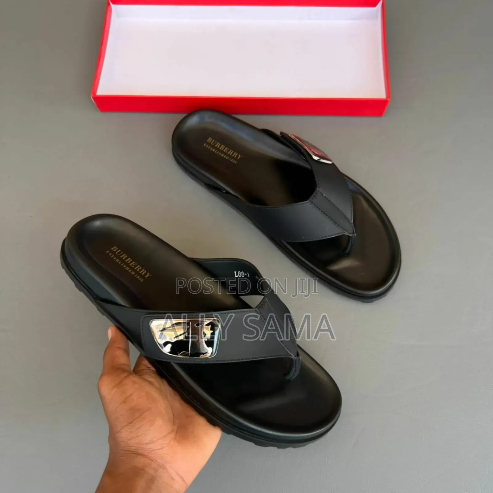 Men's Sandals Black  Material Leather More Brand