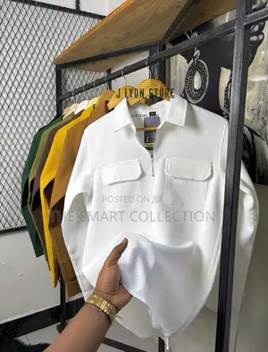 Mens Shirt Zipper Long Sleeve