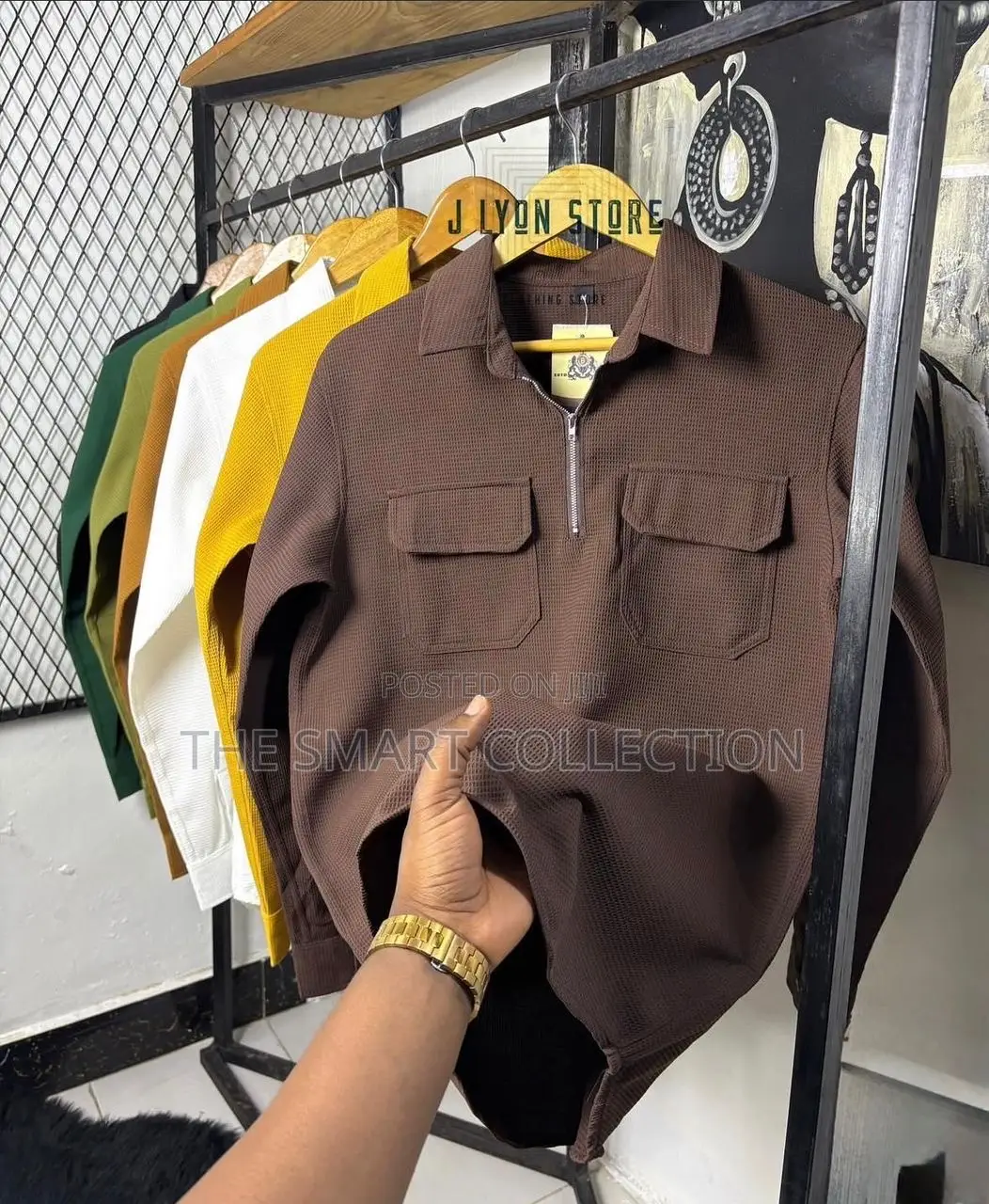 Mens Shirt Zipper Long Sleeve
