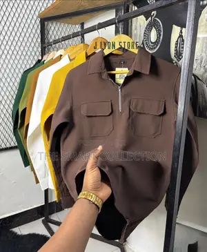 Mens Shirt Zipper Long Sleeve