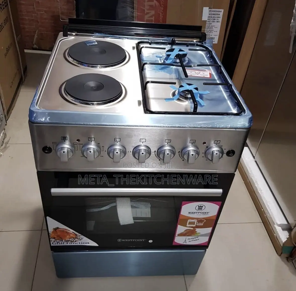Westpoint Cooker 2 Gas 2 Electric Plate + Electric Oven 60 X 60cm