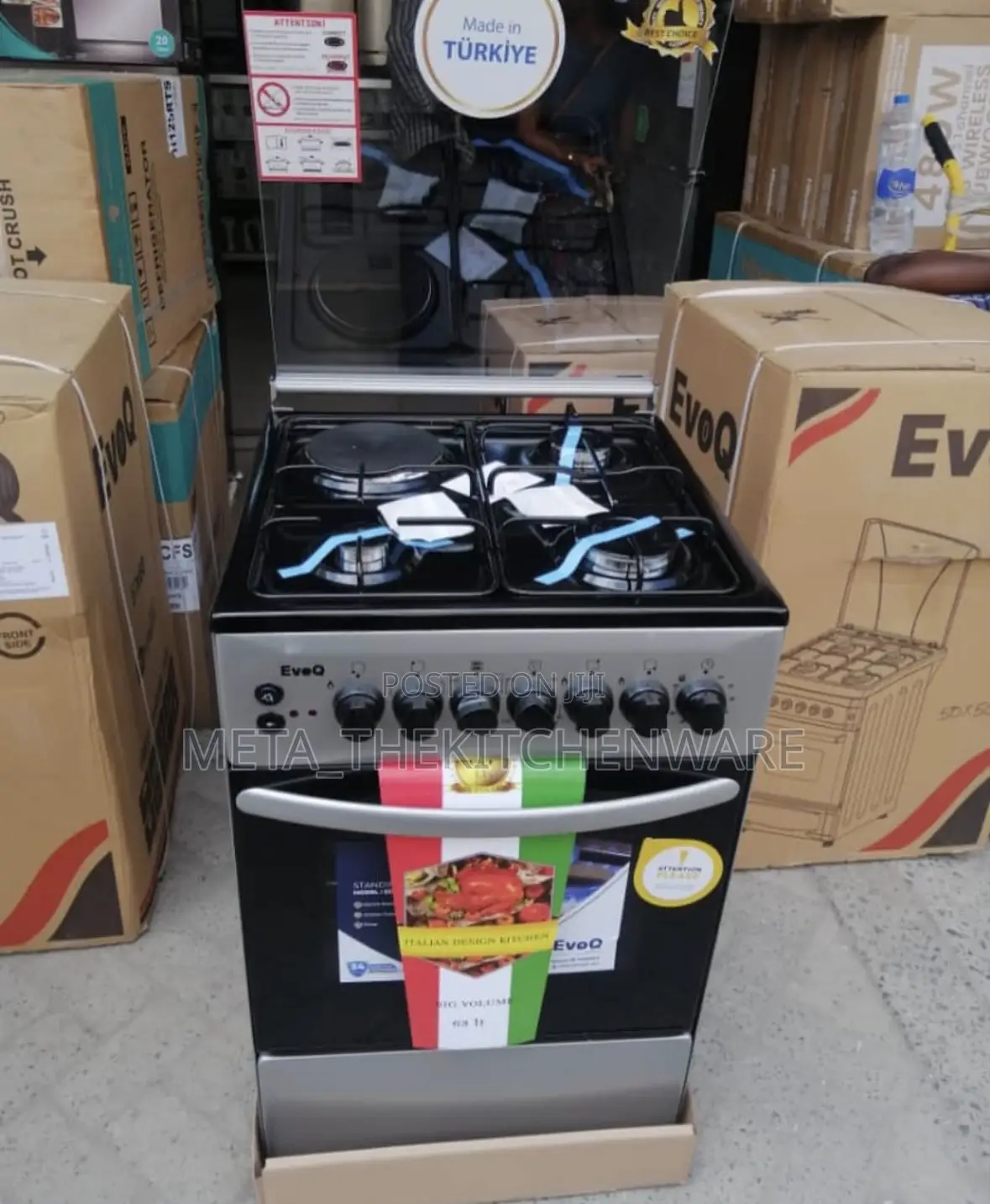 Evoq Cooker 3 Gas 1 Electric Plate + Electric Oven 50 X 55 Cm