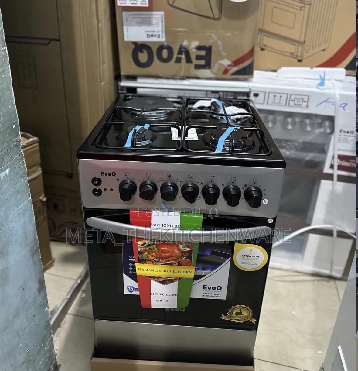 Evoq Cooker 3 Gas 1 Electric Plate + Electric Oven 50 X 55 Cm