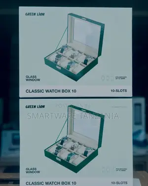 Green Lion Classic 10-Slot Watch Organizer Box With Glass Top Display