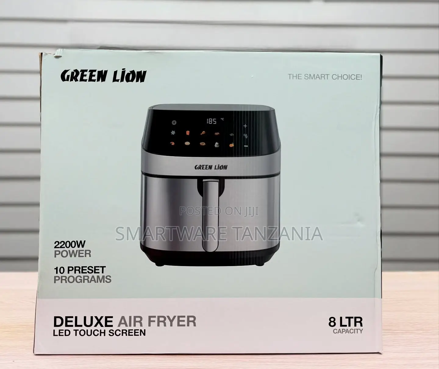 Green Lion Deluxe Air Fryer 8l - 2200w Led Touch 10 Preset Programs